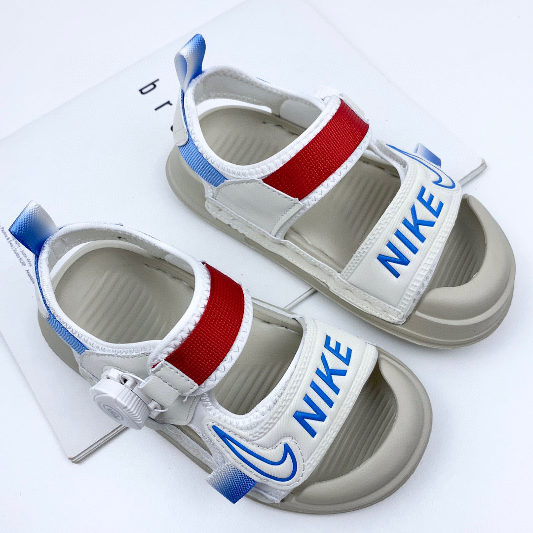 Nike Twist Lock Closed Toe Sandals" white, gray"