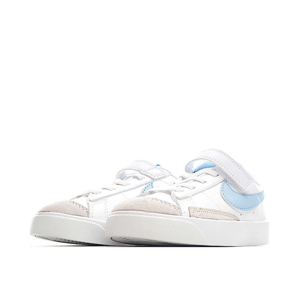 Trail Blazers Velcro Low-Top Kids Sneakers" white, sky blue"
