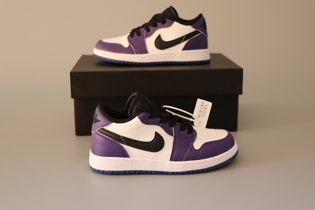 Joe 1 original low-top sneakers" White, black, purple"