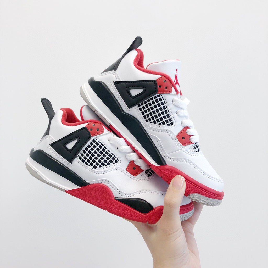Joe 4 top layer children's shoes" white, black, red"