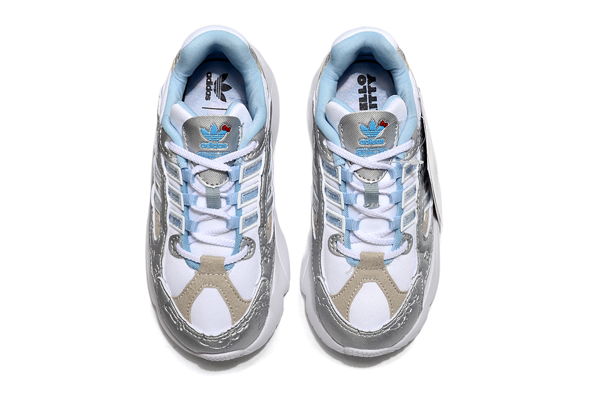 Adidas casual shoes "white and silver, light blue"