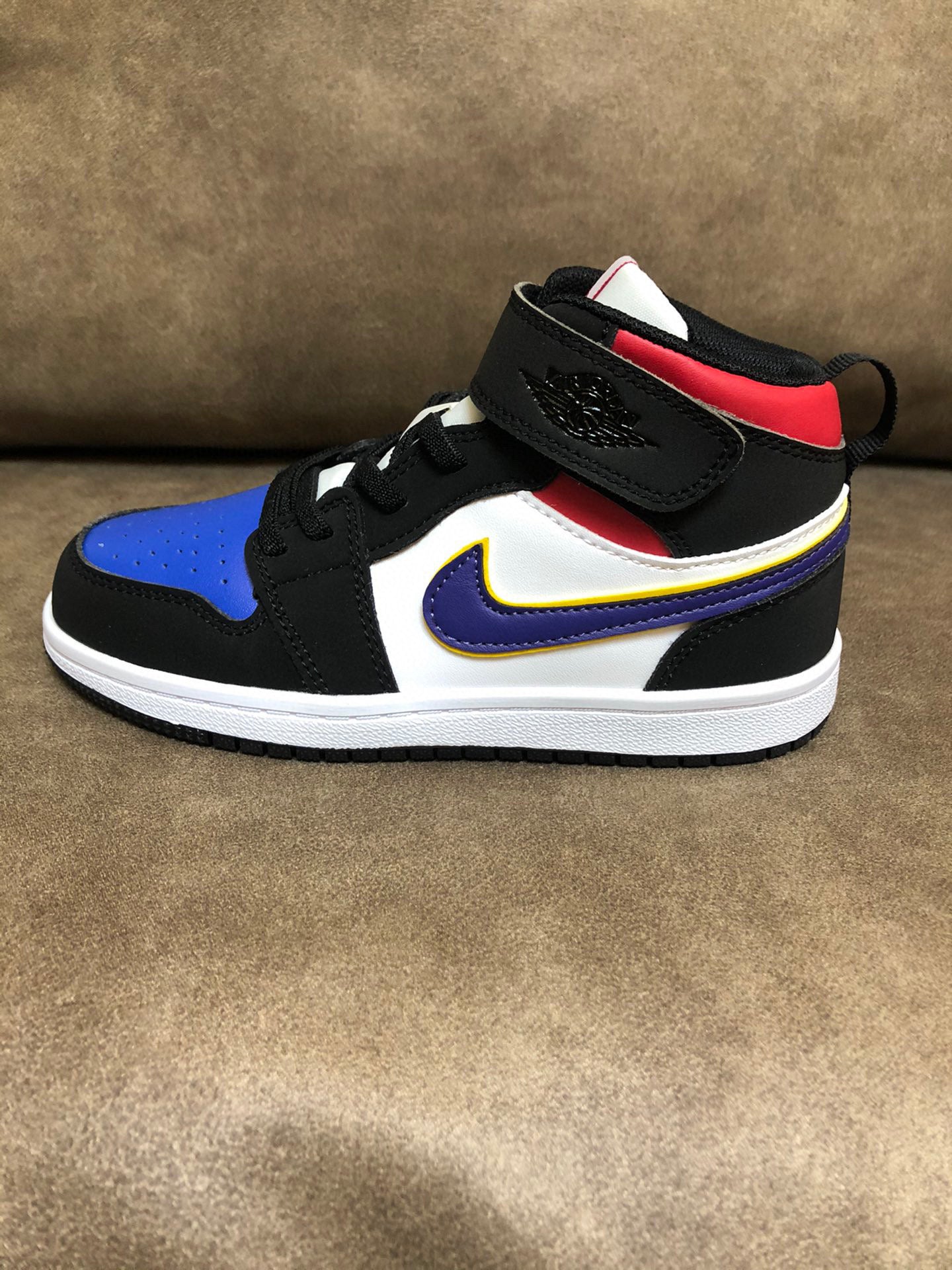 Joe's high-top Velcro children's shoes" white, black, blue"