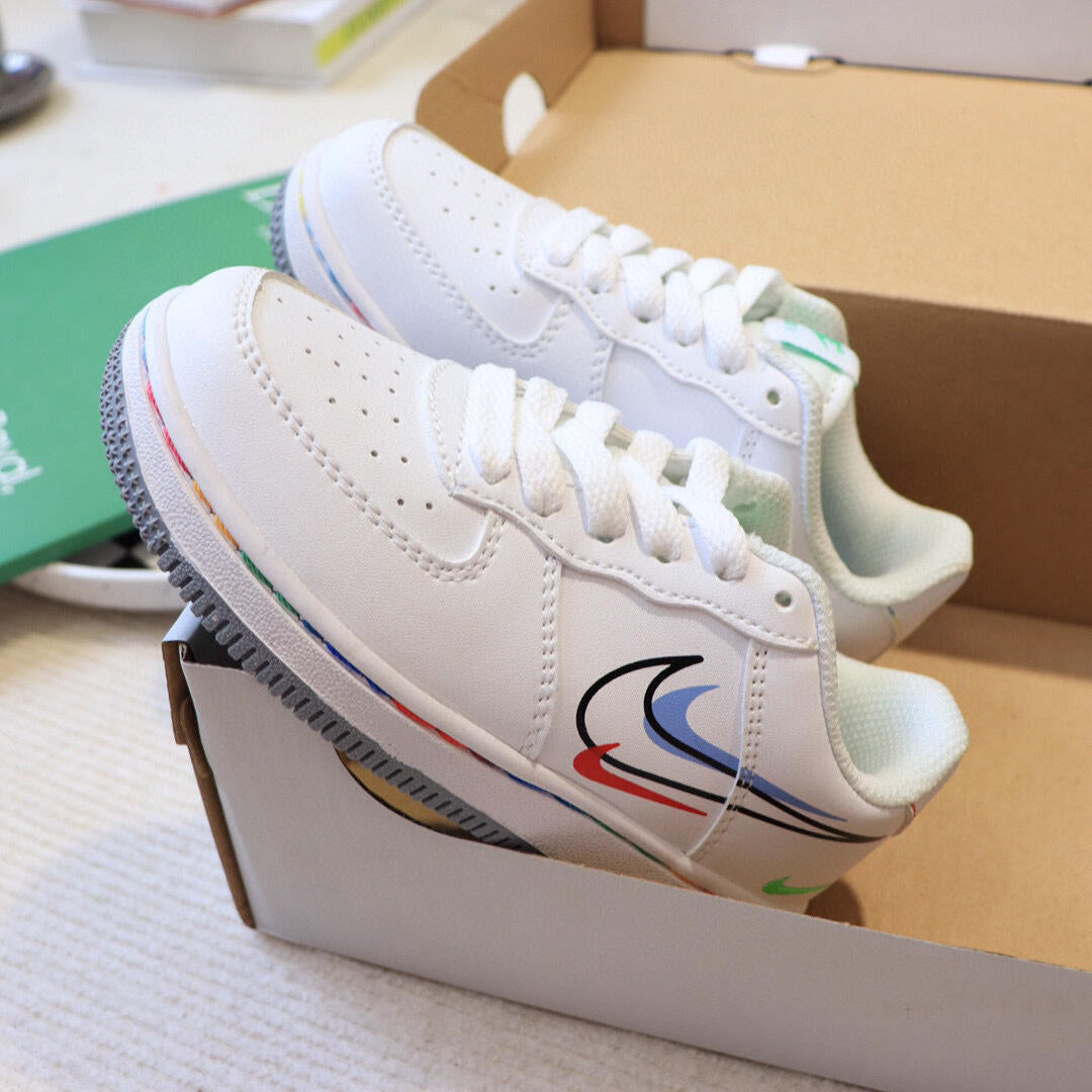 Air Force low-top lace-up sneakers" white"