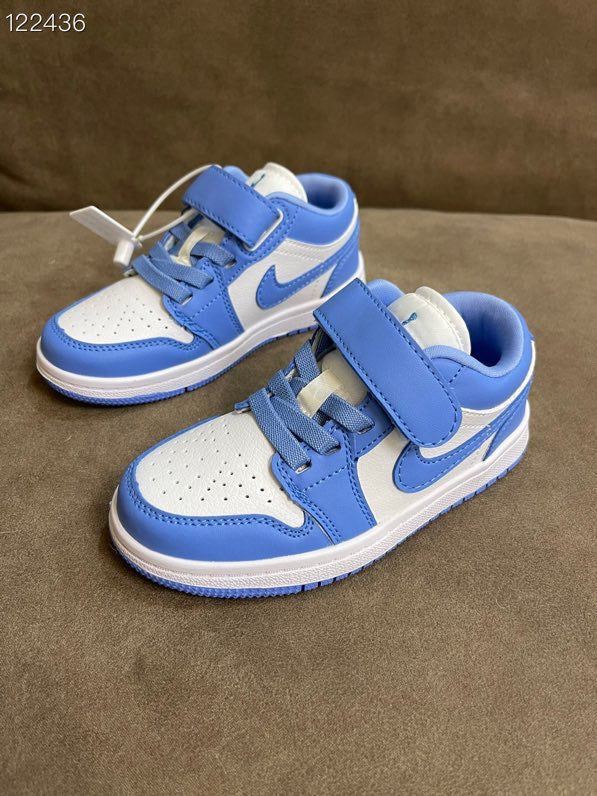 AIR JORDAN 1 low-top Velcro" white, blue"