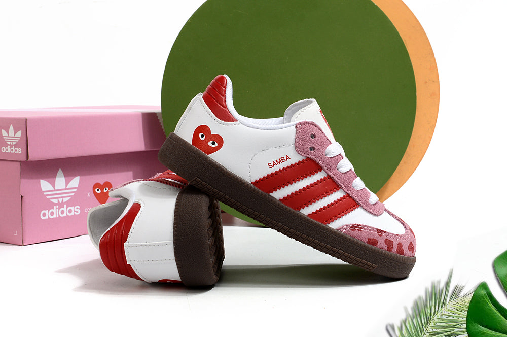 Adidas children's training shoes" white, red"