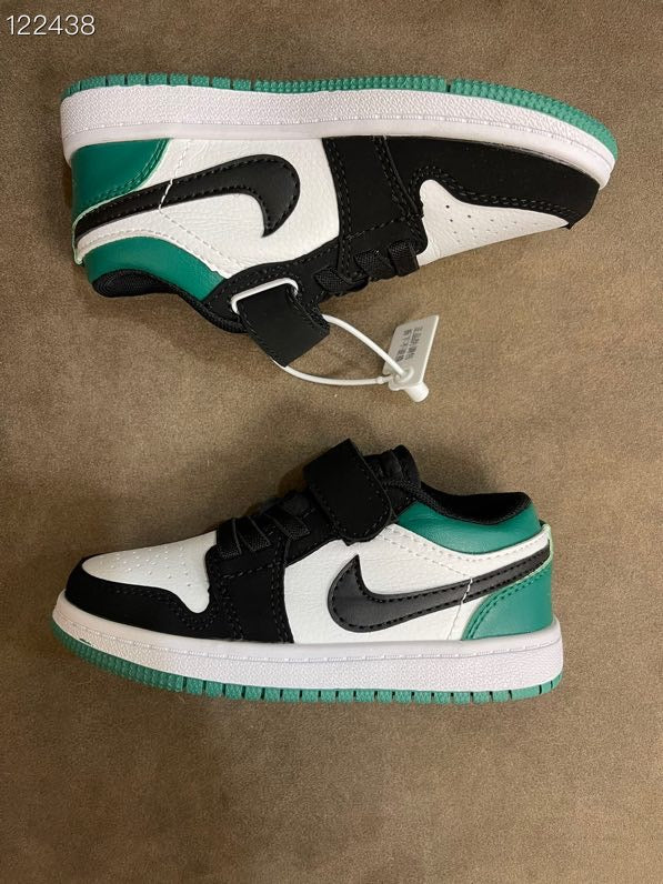 AIR JORDAN 1 low-top Velcro" white, black, green"