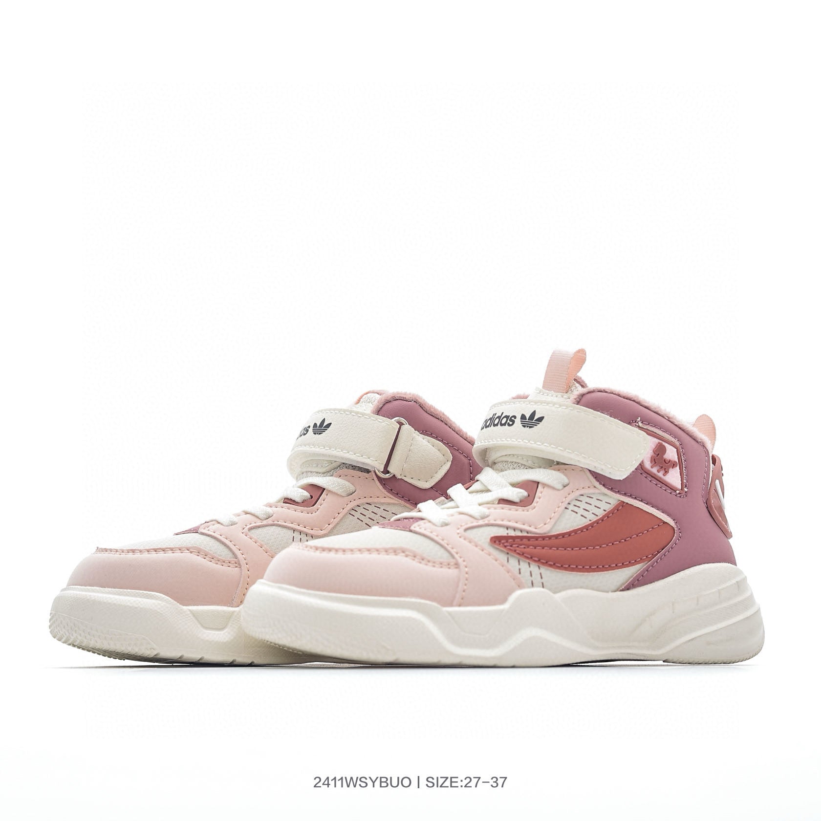 Adidas mid-cut Velcro sneakers" pink, purple"