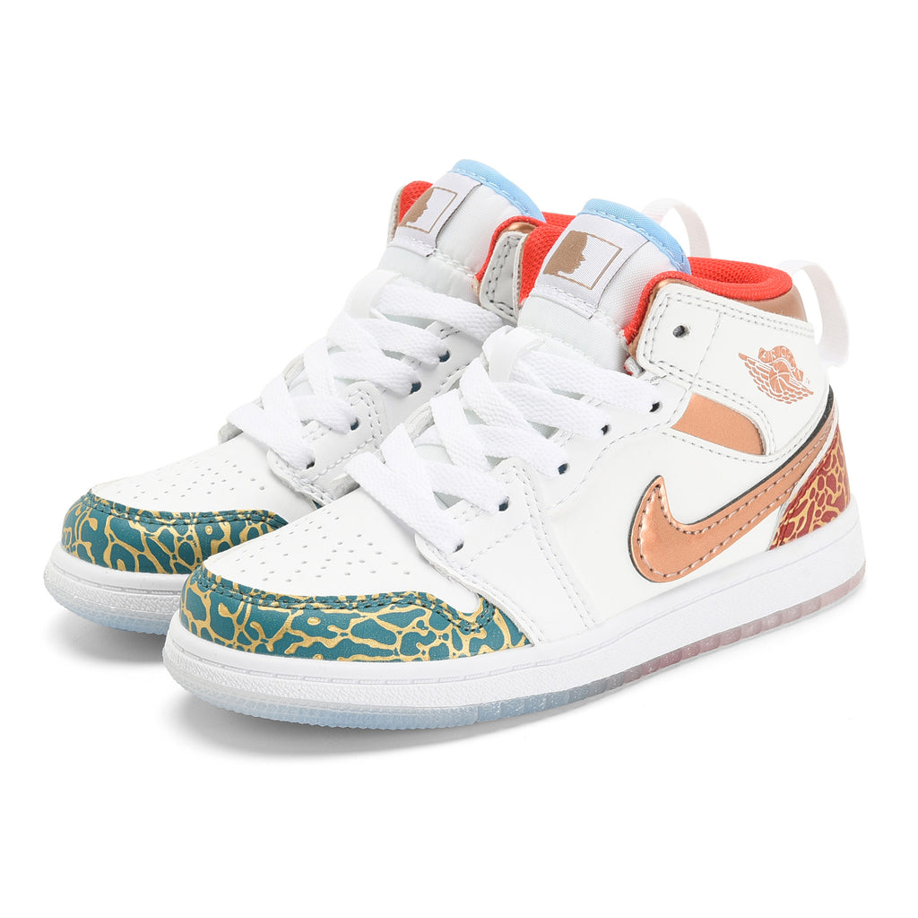 AJ-127" white, brown, green"