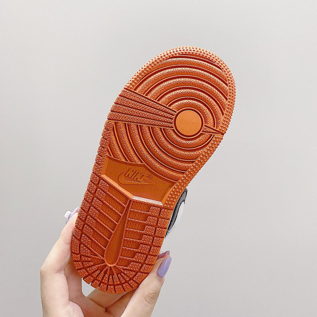 Joe 1 low-top elastic buckle parent-child shoes" white, black, orange"