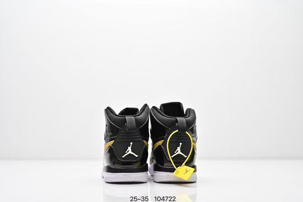 Jordan 312 high top children's shoes full second layer leather" Black"