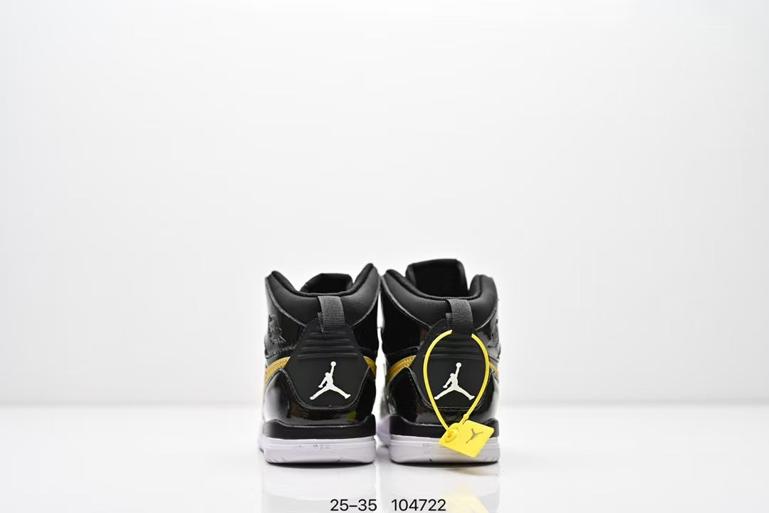 Jordan 312 high top children's shoes full second layer leather" Black"