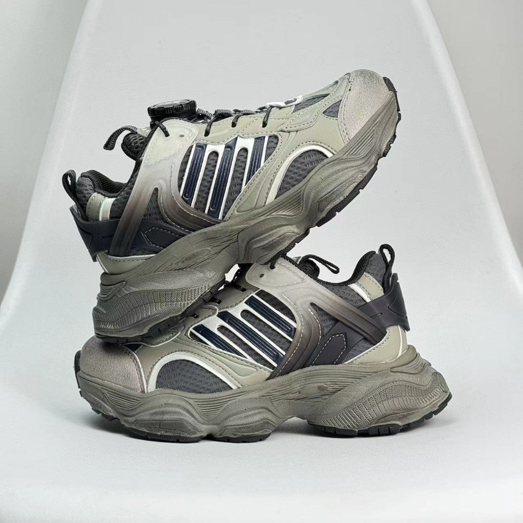 Adidas XLG Runner Deluxe runner dad shoes" olive green, black"