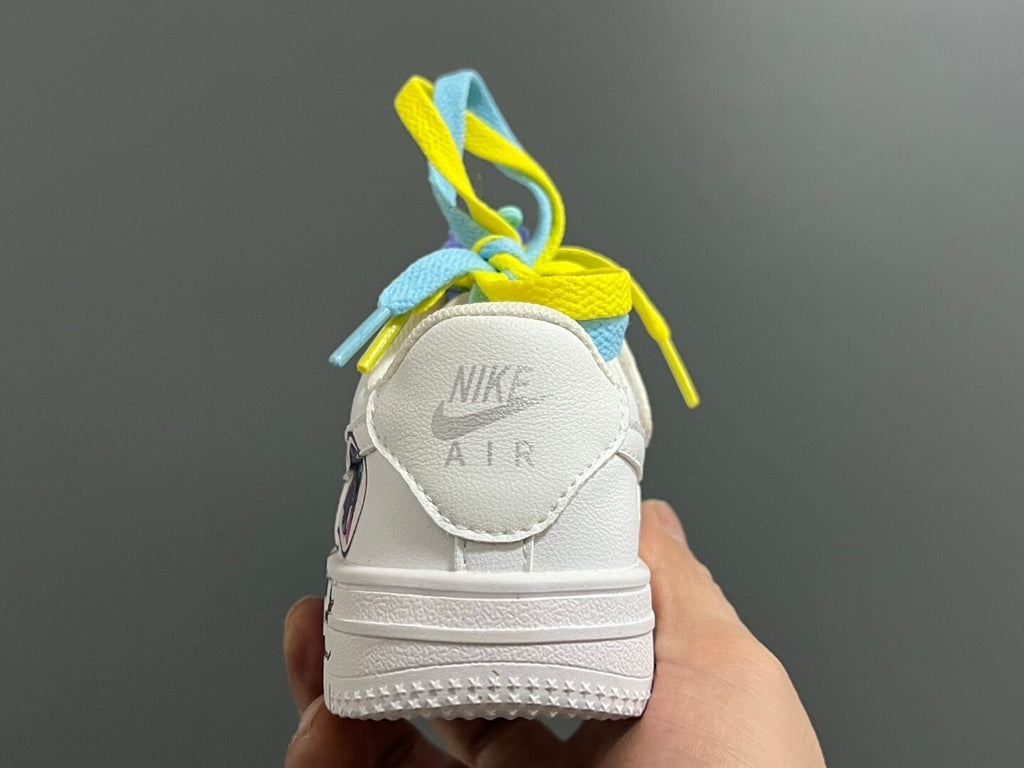 Empty one size pair of shoelaces Velcro cartoon