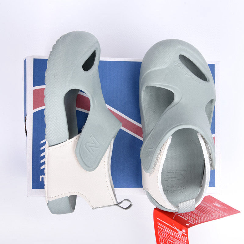 New NB closed toe sandals" Pale green-grey"