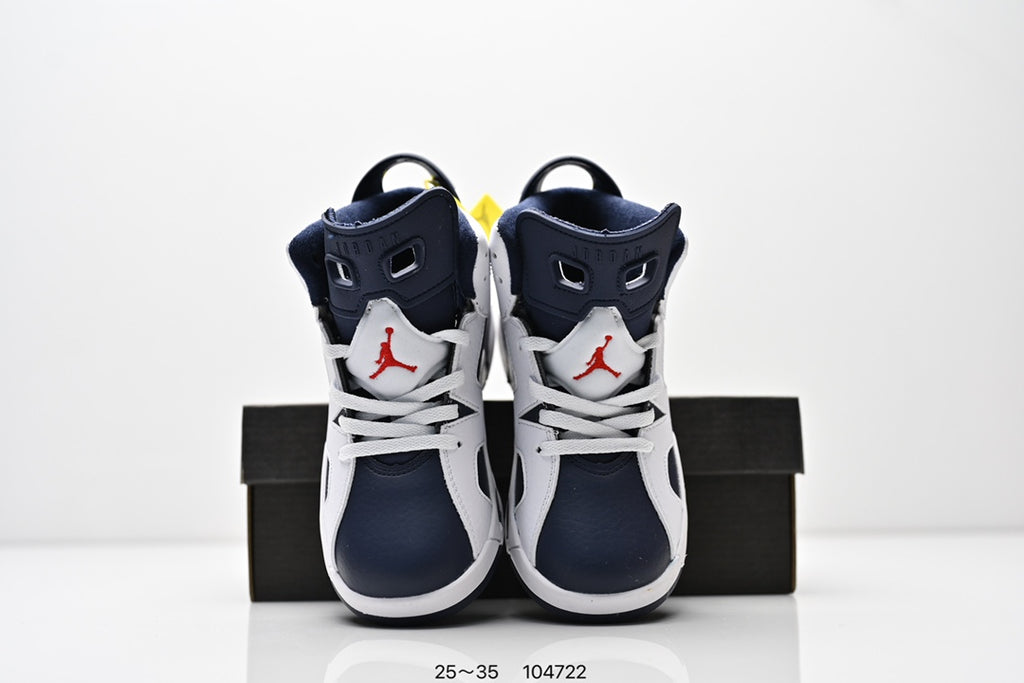 Joe 6 split leather children's shoes "white, Navy"