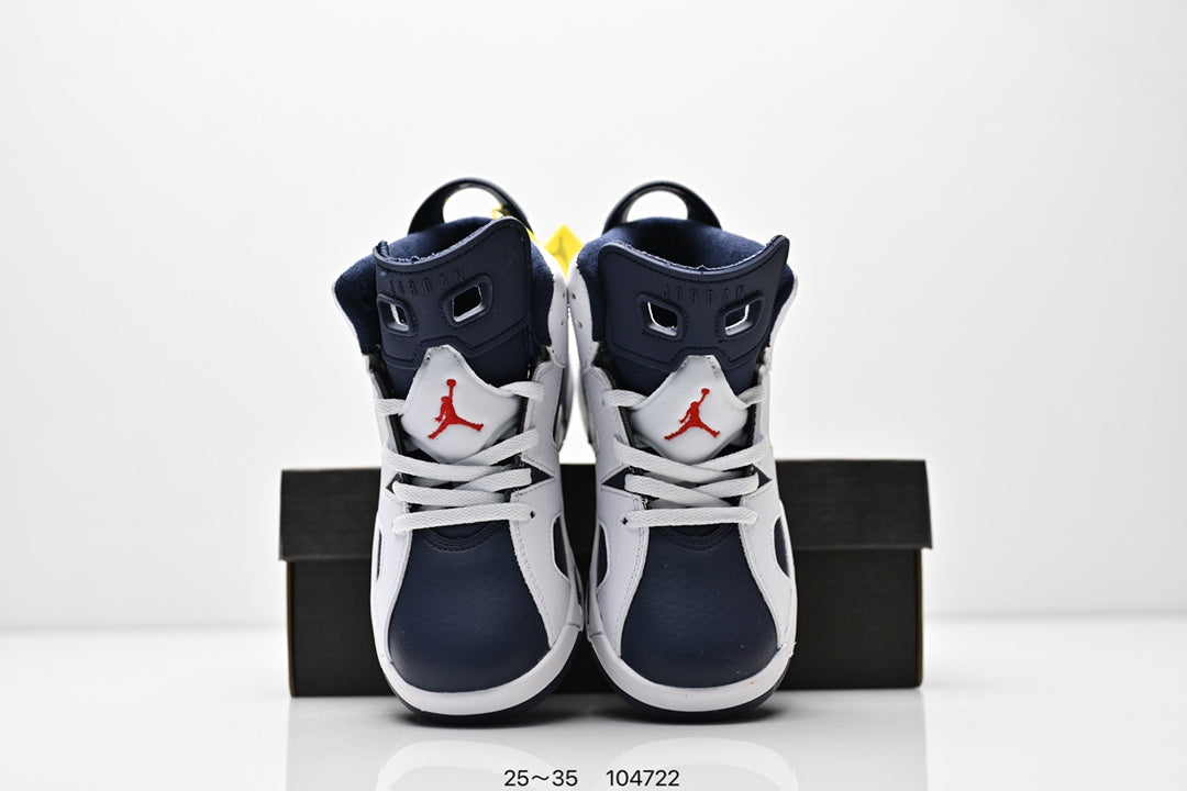 Joe 6 split leather children's shoes "white, Navy"