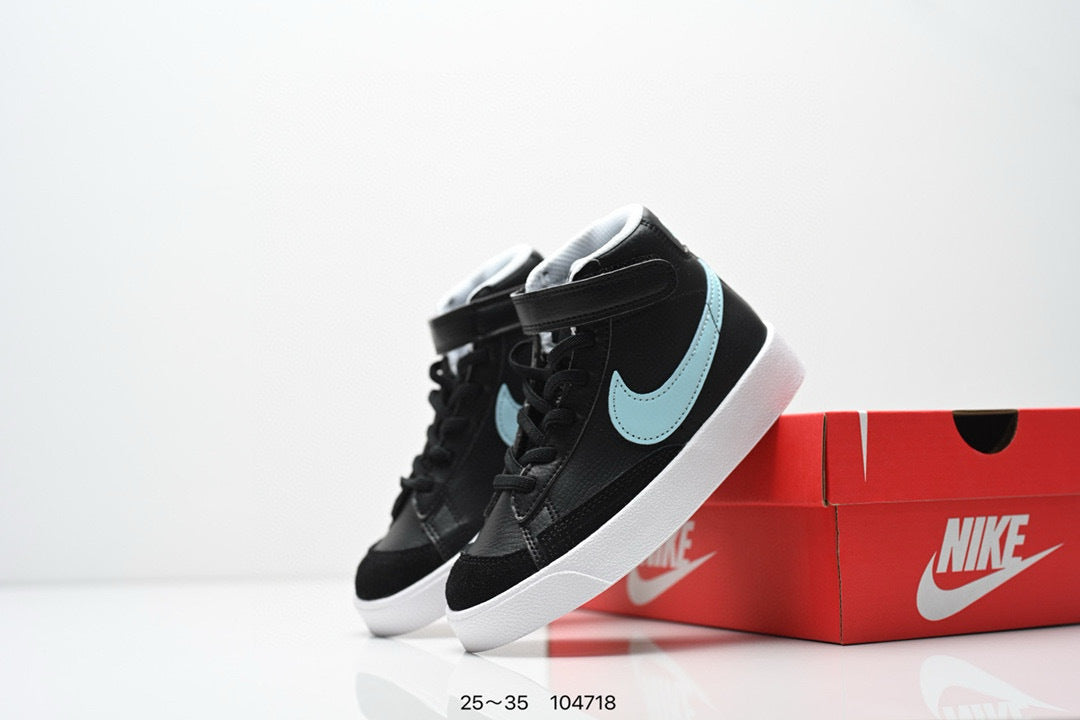 Nike Trail Blazers High-Top Velcro Kids Shoes" black"