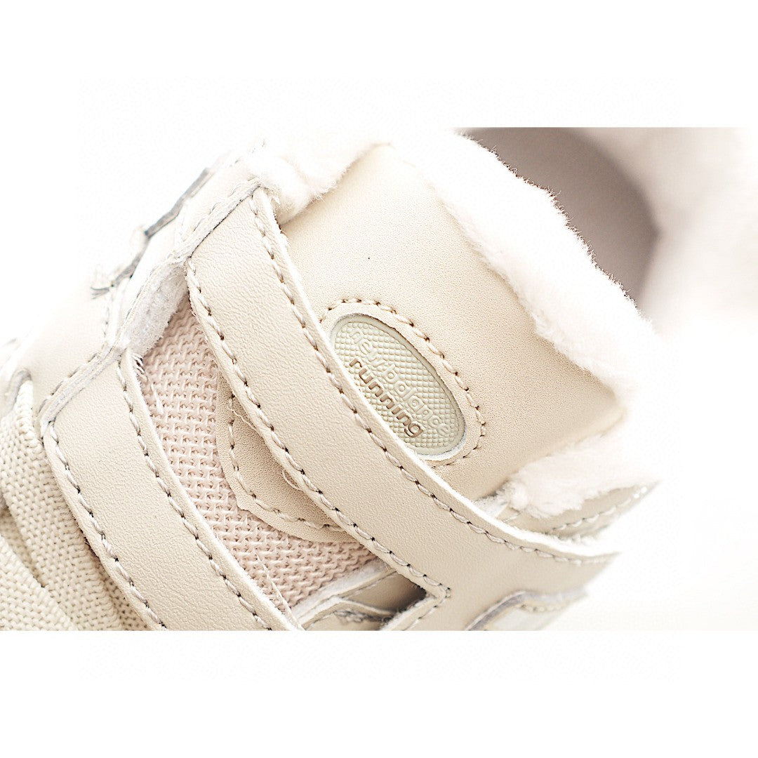 NB 2002 Velvet Elastic Velcro Children's Shoes" Cream"