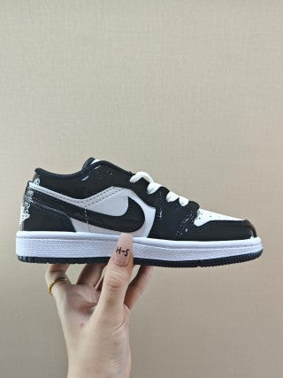Qiao Yizhuan G version low-top children's lace-up sports shoes" Black"