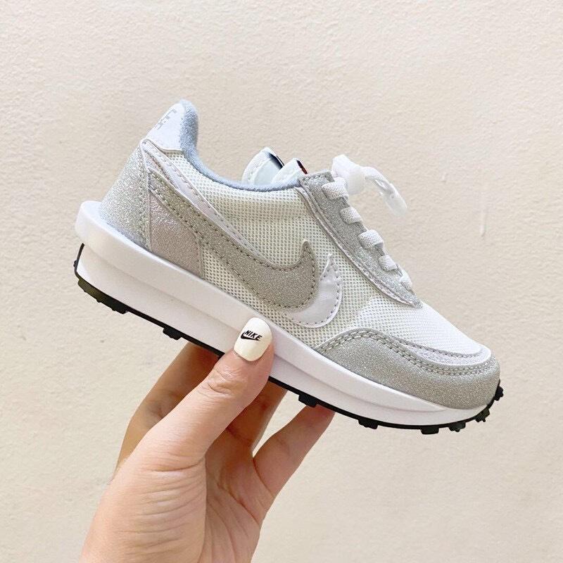 Nike Waffle Casual Jogging Shoes Deconstructed Double Hook" white"