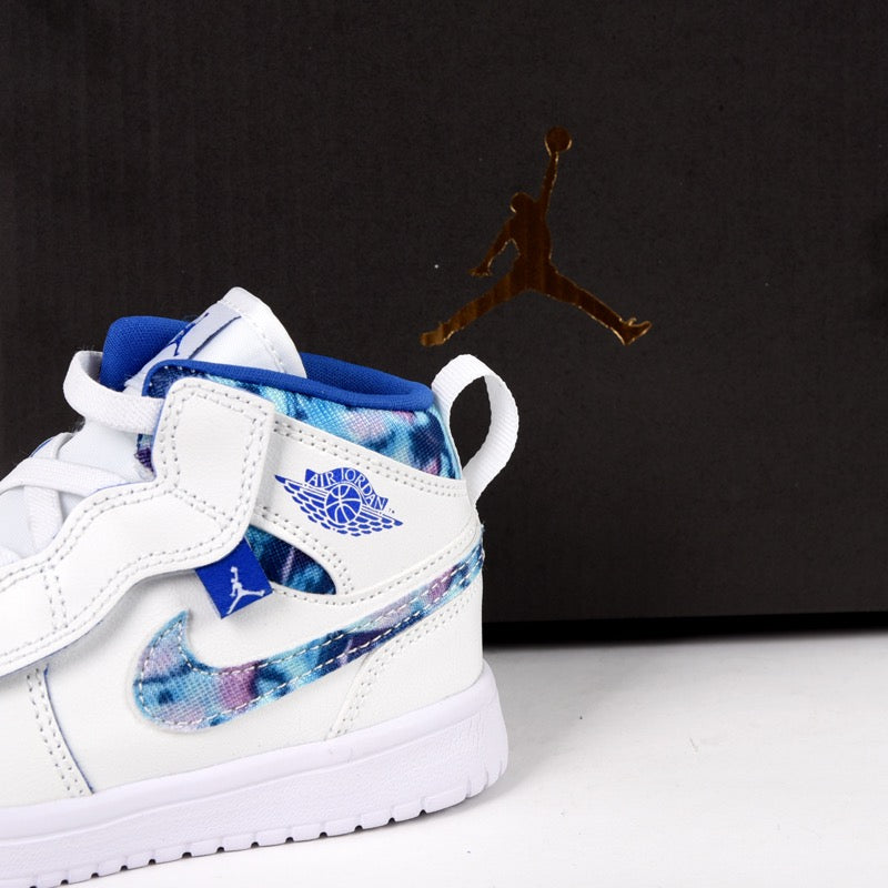 Jordan high top elastic band" white, blue"