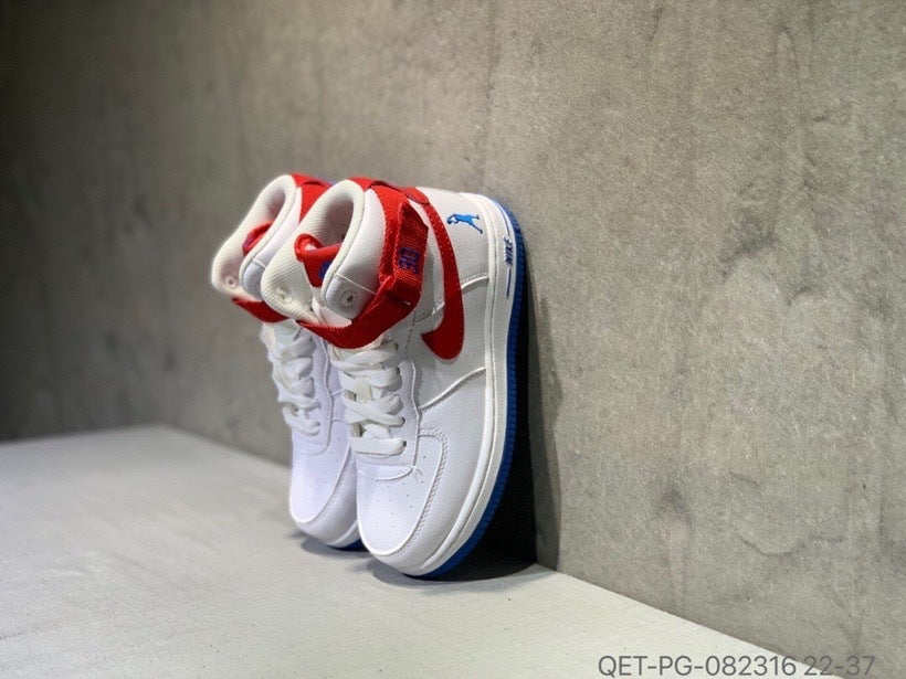 High-top Macaron Air Force" white, red"