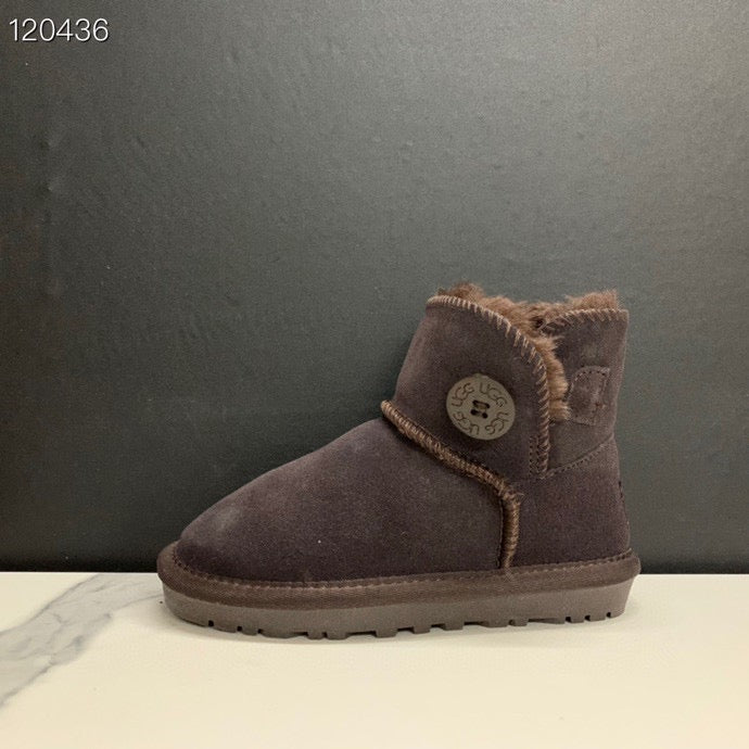 UGG mahogany buckle children's snow boots"  dark brown"
