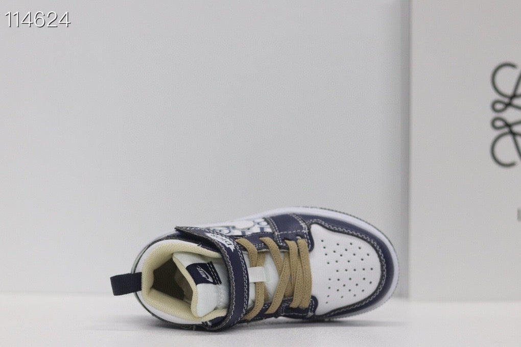 Joe's high-top Velcro children's shoes" white, and black"