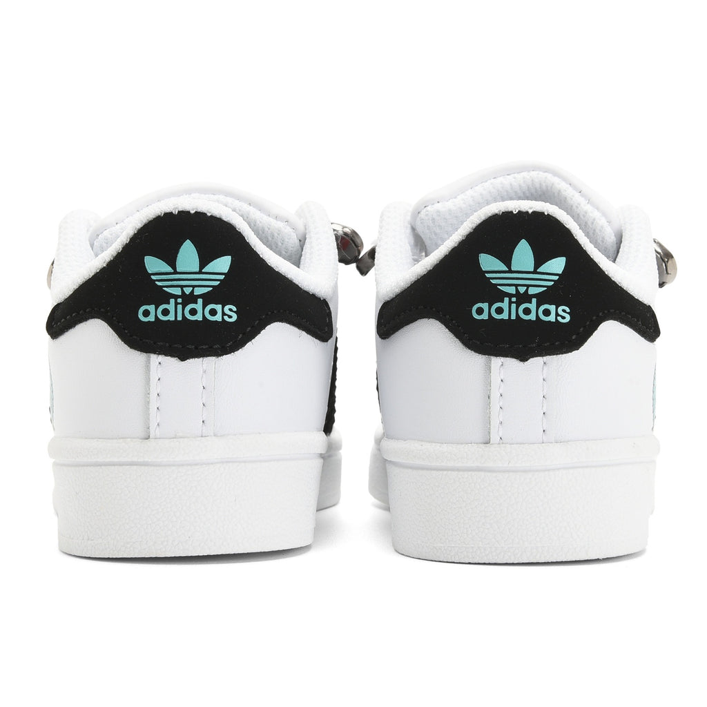 Adidas shell toe lace-up sneakers " white, black"