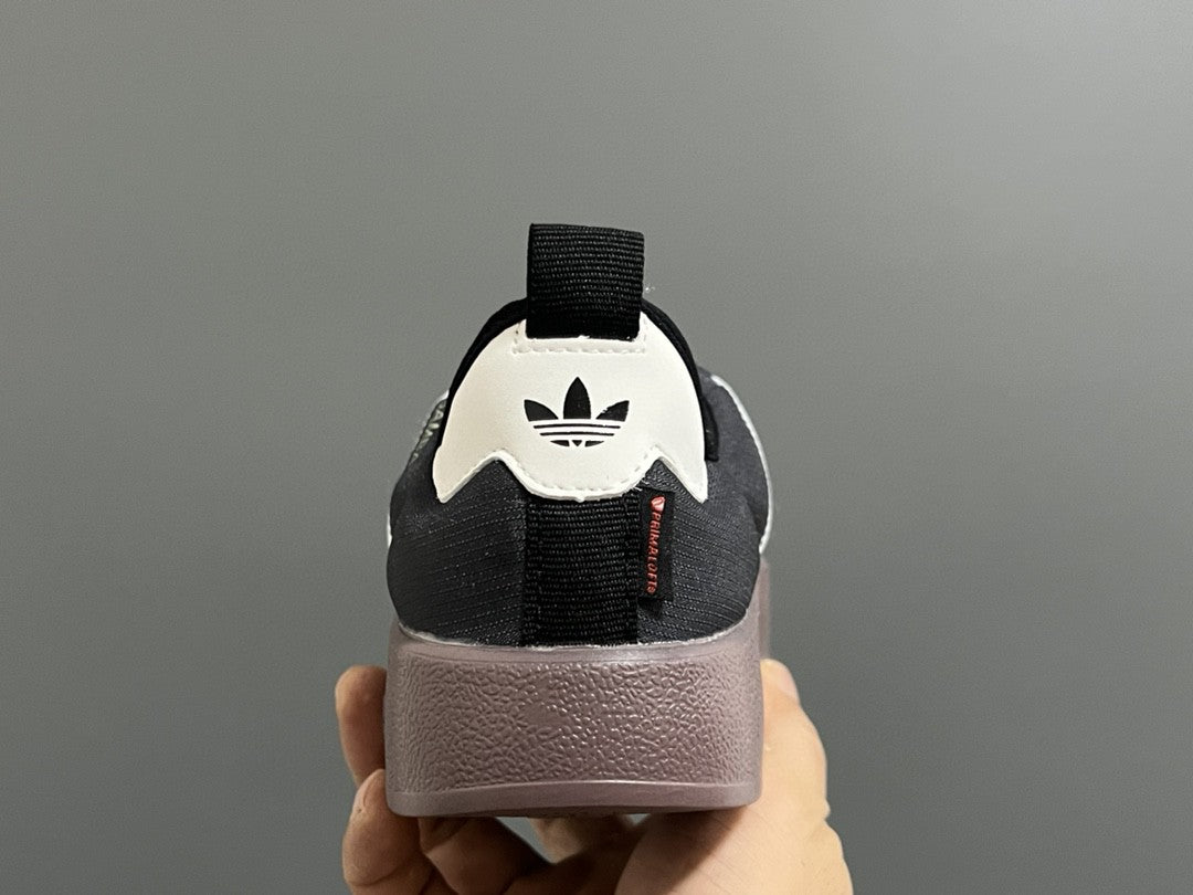 Original version of A's new bread children's slip" black, white, muted brown"