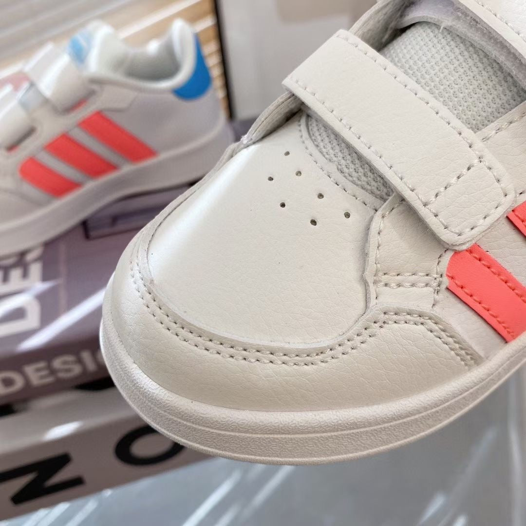 Adidas co-branded Velcro children's shoes" white, pink"