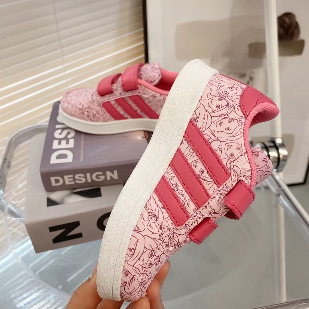 Adidas co-branded Velcro children's shoes" white, pink"