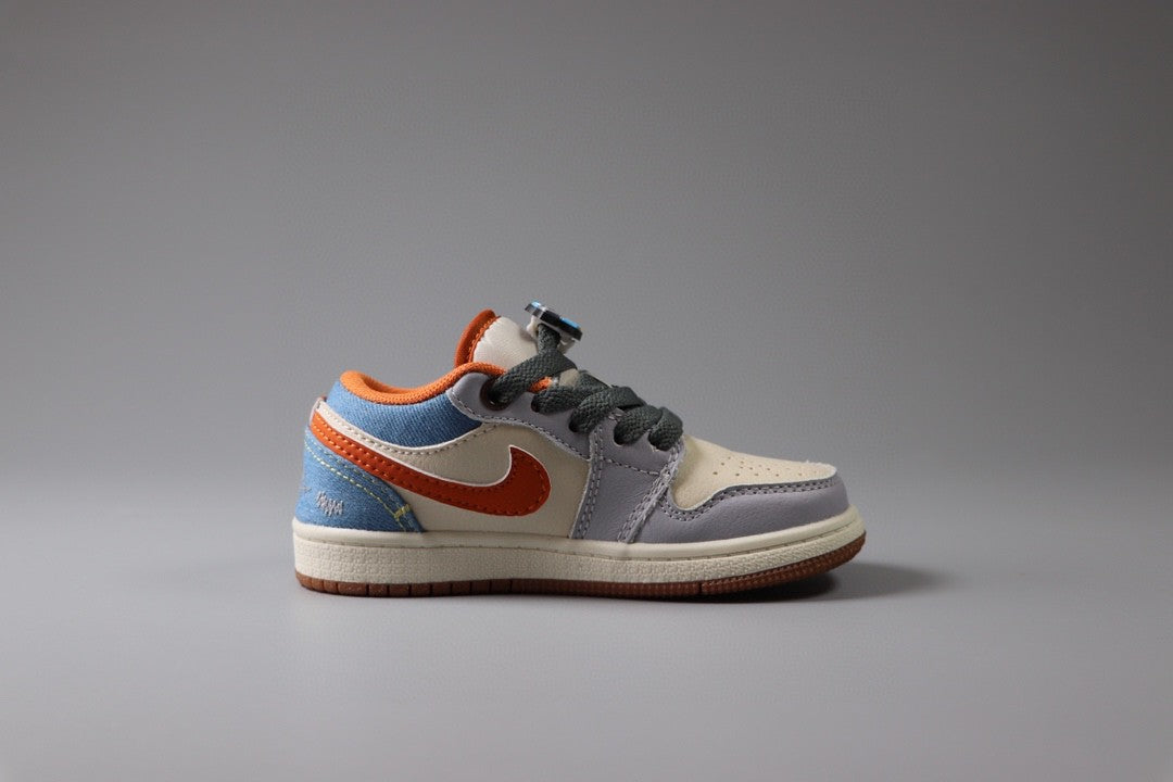 Jordan low-top first generation cartoon children's shoes" cream, red, gray"