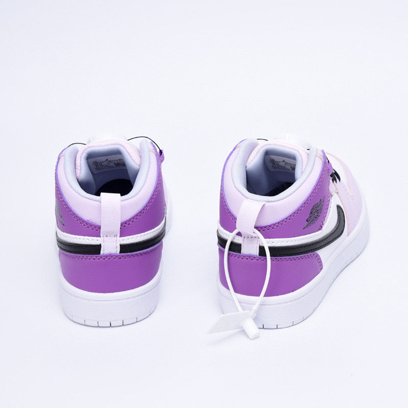 Joe 1 rotating button high top children's shoes" white, purple"
