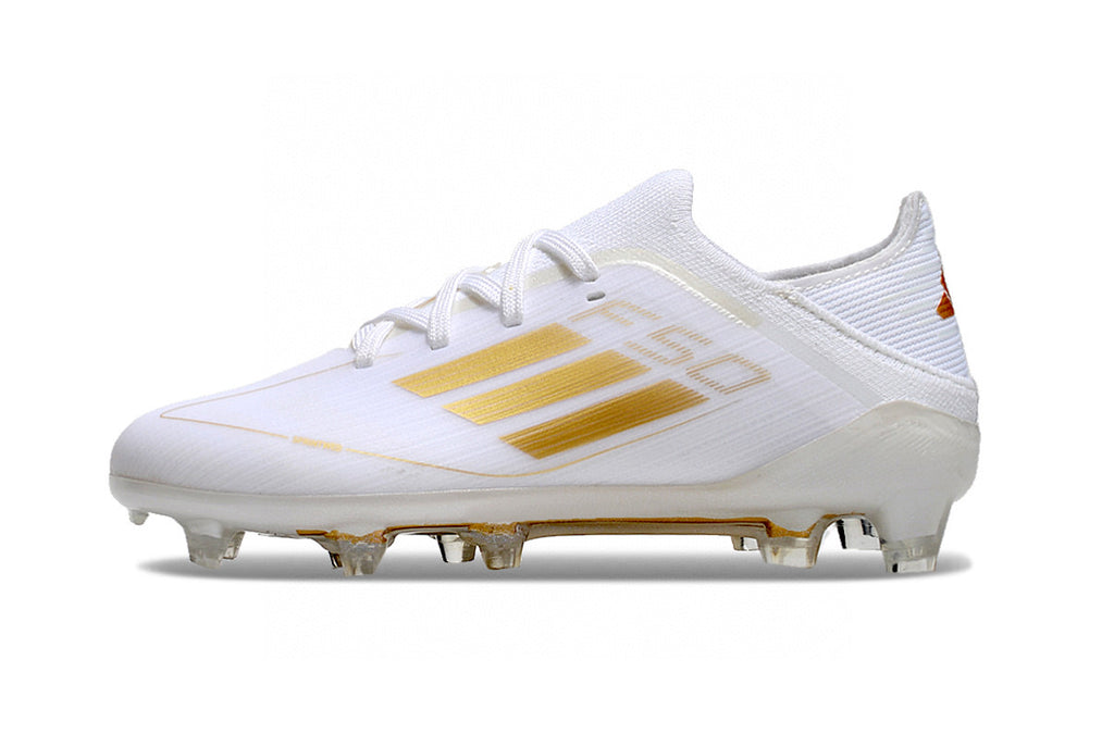 Adidas F50 knitted waterproof football shoes" white"