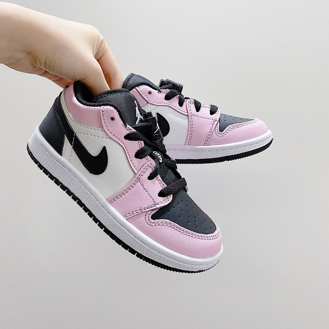 Joe 1 low-top elastic buckle parent-child shoes" white, pink, gray"