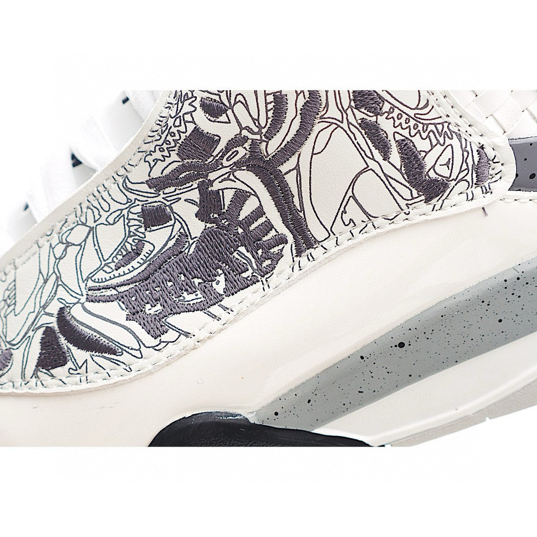 Jordan Zero Lace-Up Basketball Shoes for Kids" gray, crea, white"