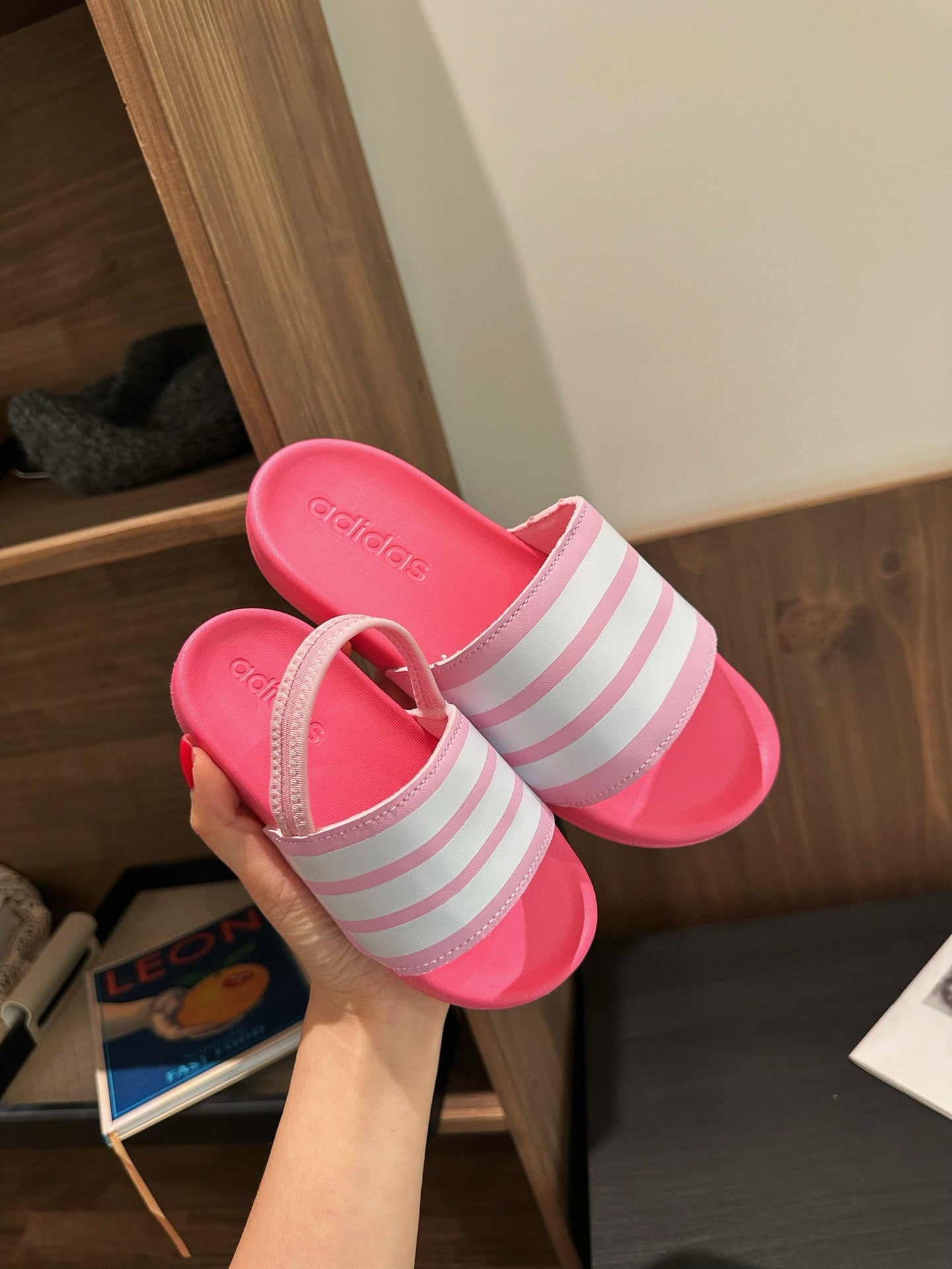 Adidas parent-child sandals" pink"