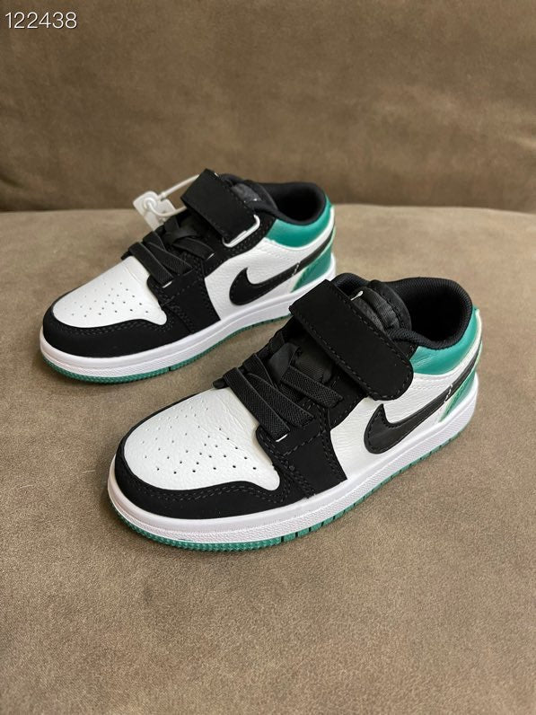 AIR JORDAN 1 low-top Velcro" white, black, green"