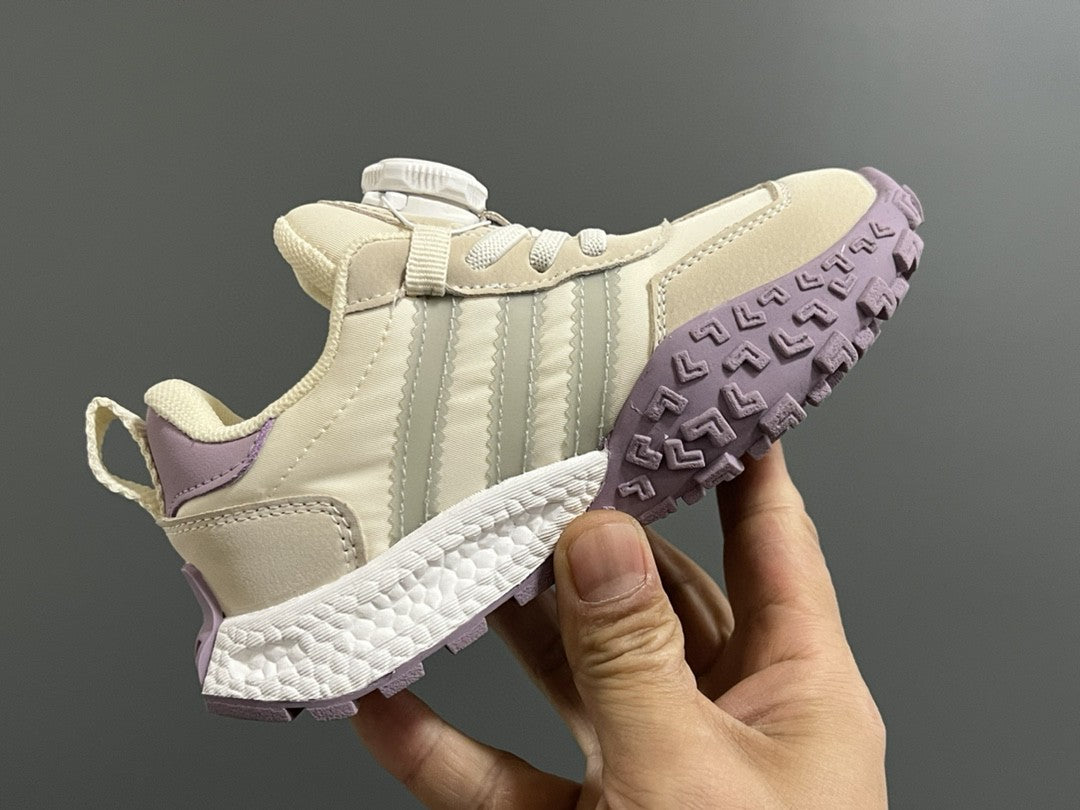 Adidas lock buckle children's dad sports shoes" cream, purple"