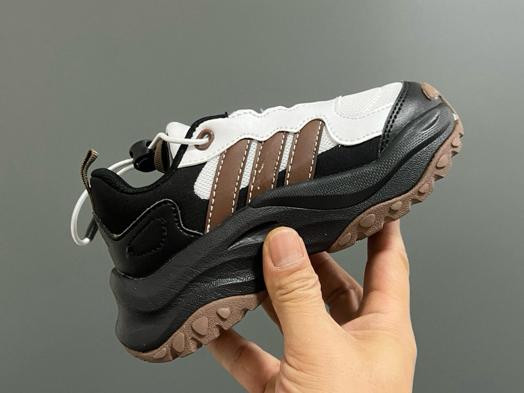 Adidas new elastic buckle children's shoes" white, brown, black"