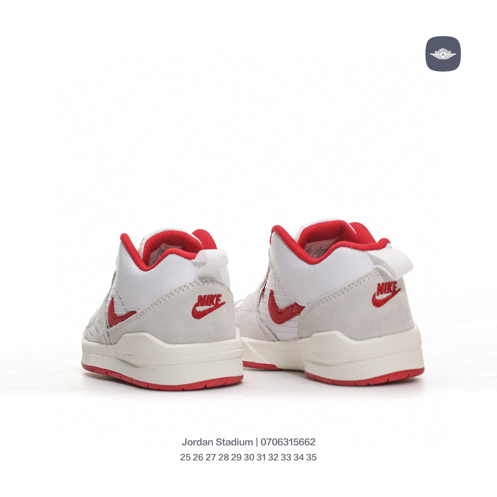 Jordan Stadium sneakers for kid" red, light gray"