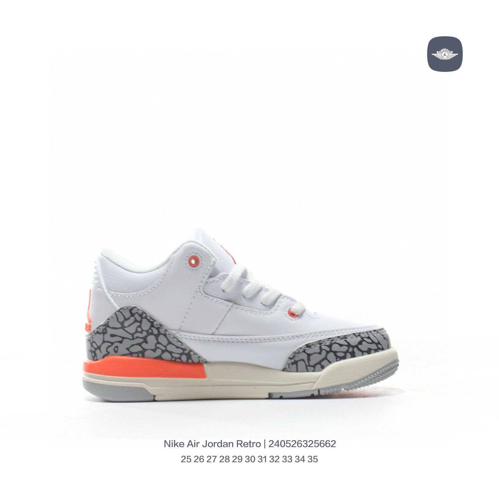 Joe 3" white, cream, orange"
