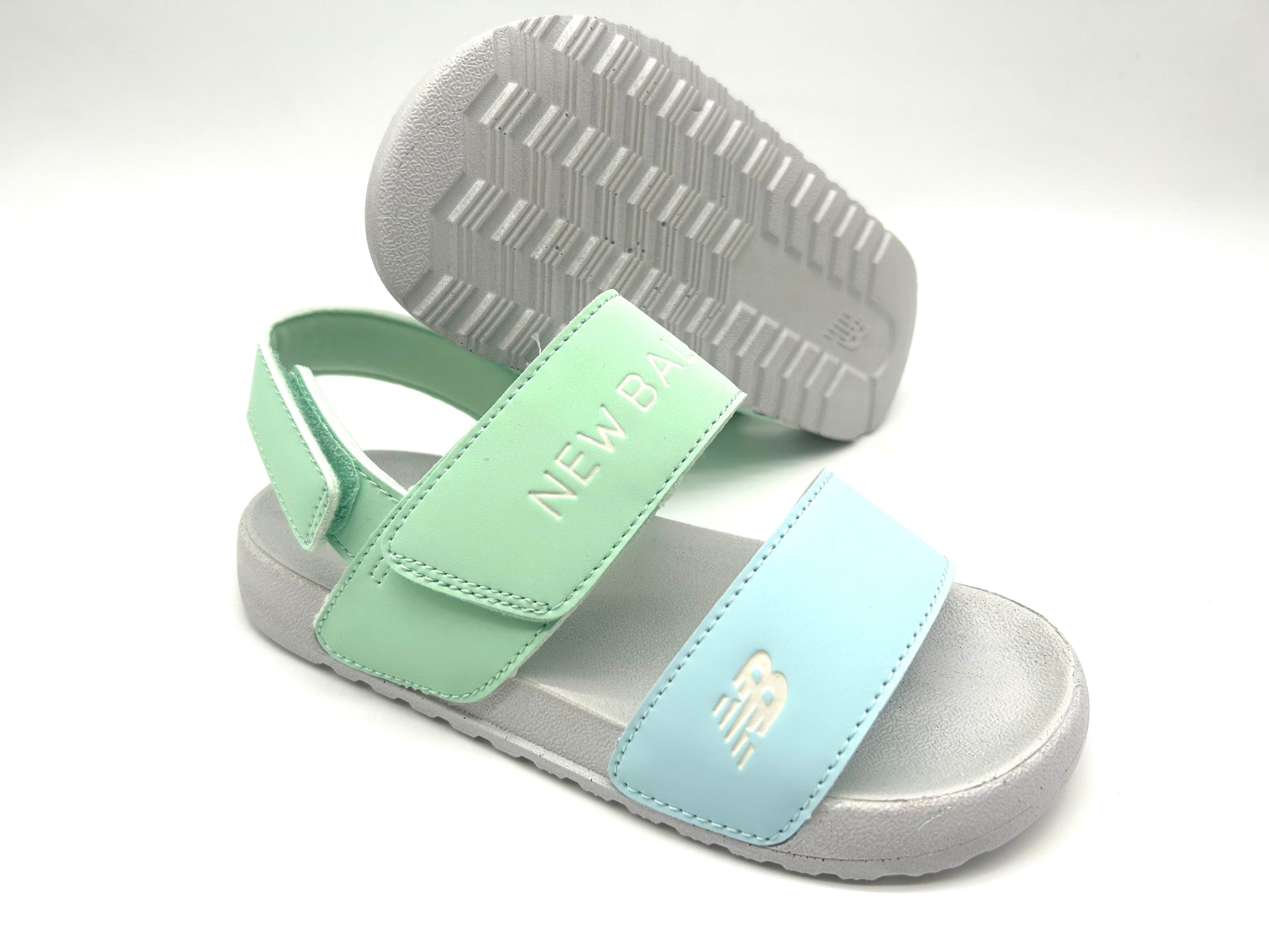 NB open toe sandals "lime green, sky blue"