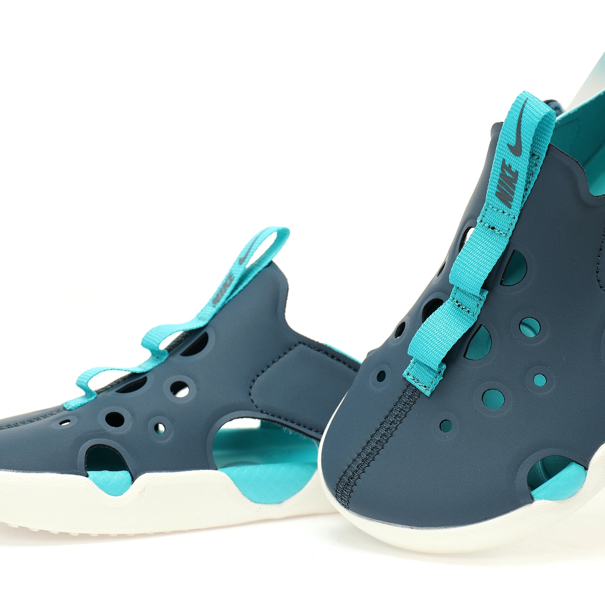 NK new SUNRAY PROTECT 4th generation children's beach hollow sandals" dark grey-blue"