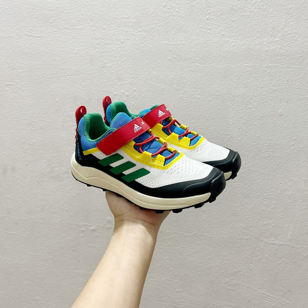 AD Lego joint outdoor lightweight children's sports shoes" white, blue, yellow"