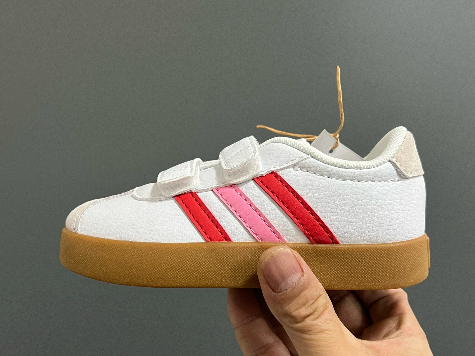 Adidas tennis shoes" white, red, pink"