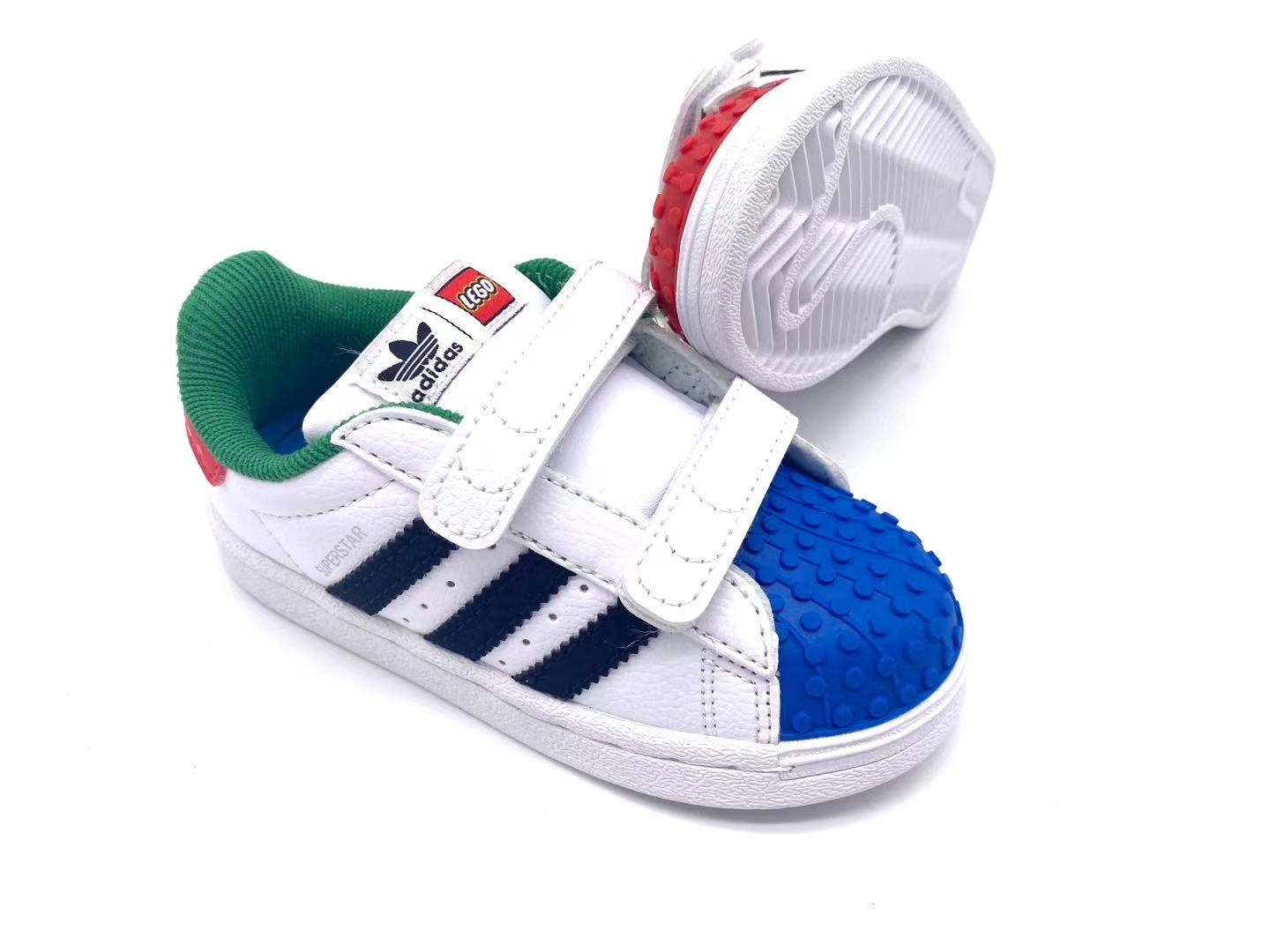 Adidas classic shell toe children's shoes" white, red, blue, green"