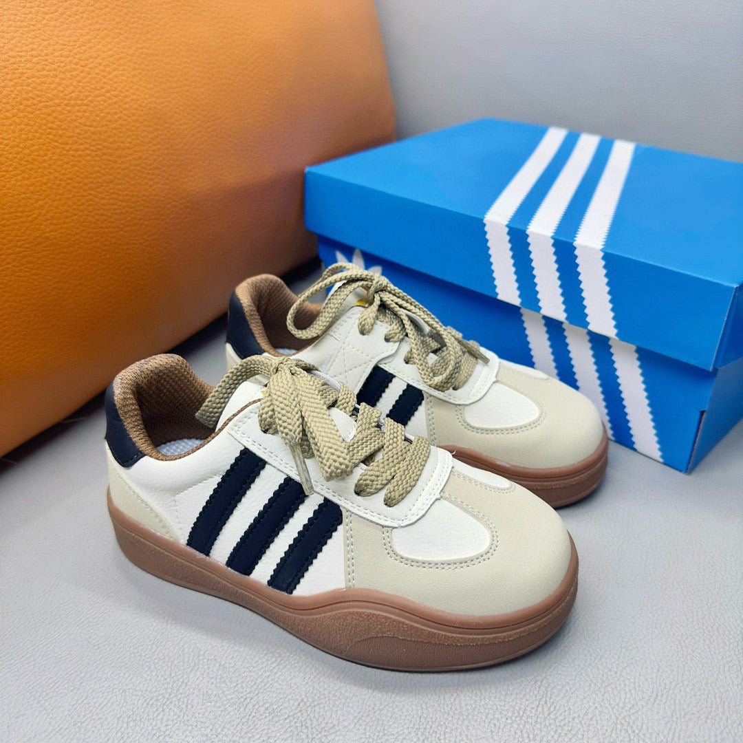 Adidas third generation children's German training shoes" white, gray, navy"