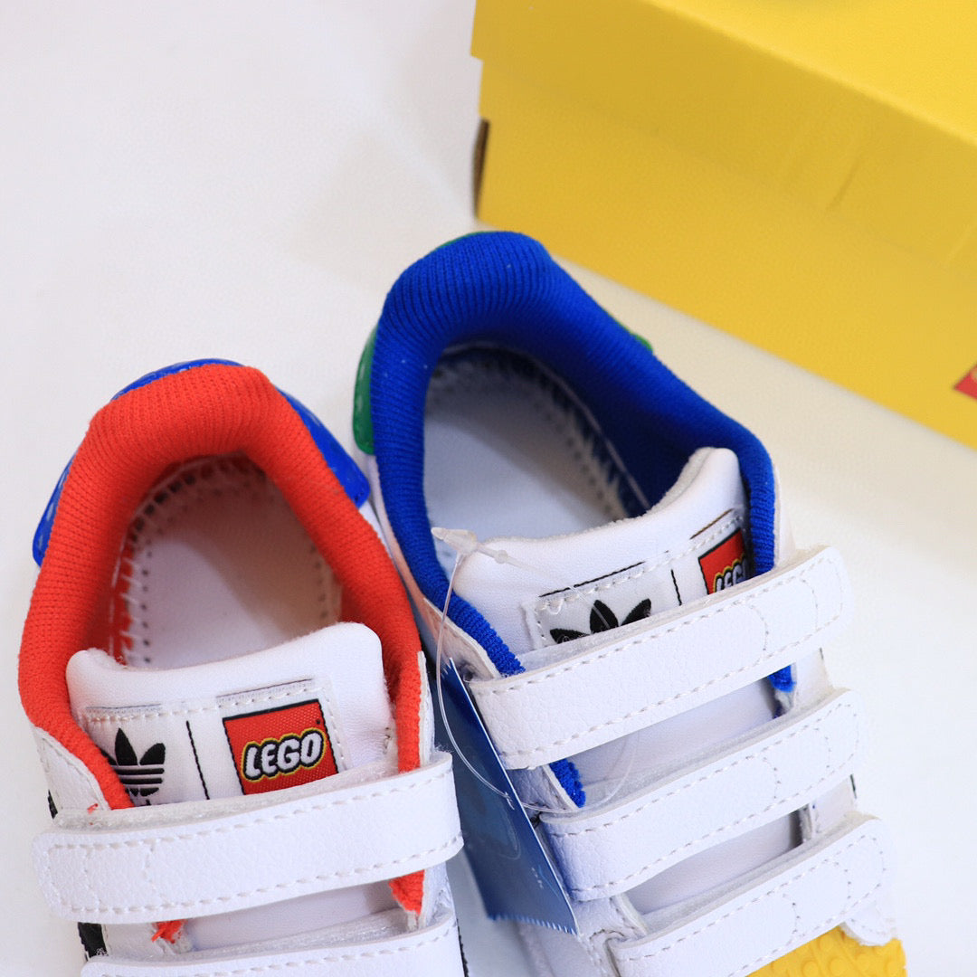 Adidas LEGO joint shell toe children's shoes" white, green,yellow"